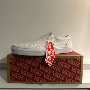 Vans Asher White Leather Slip-On Shoes